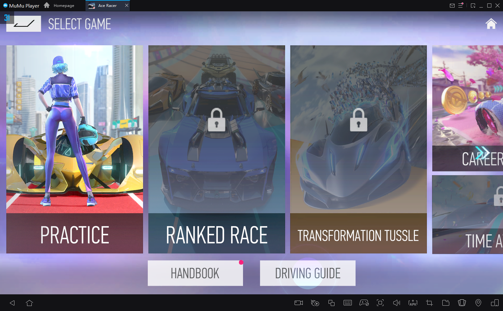 race mode ace racer
