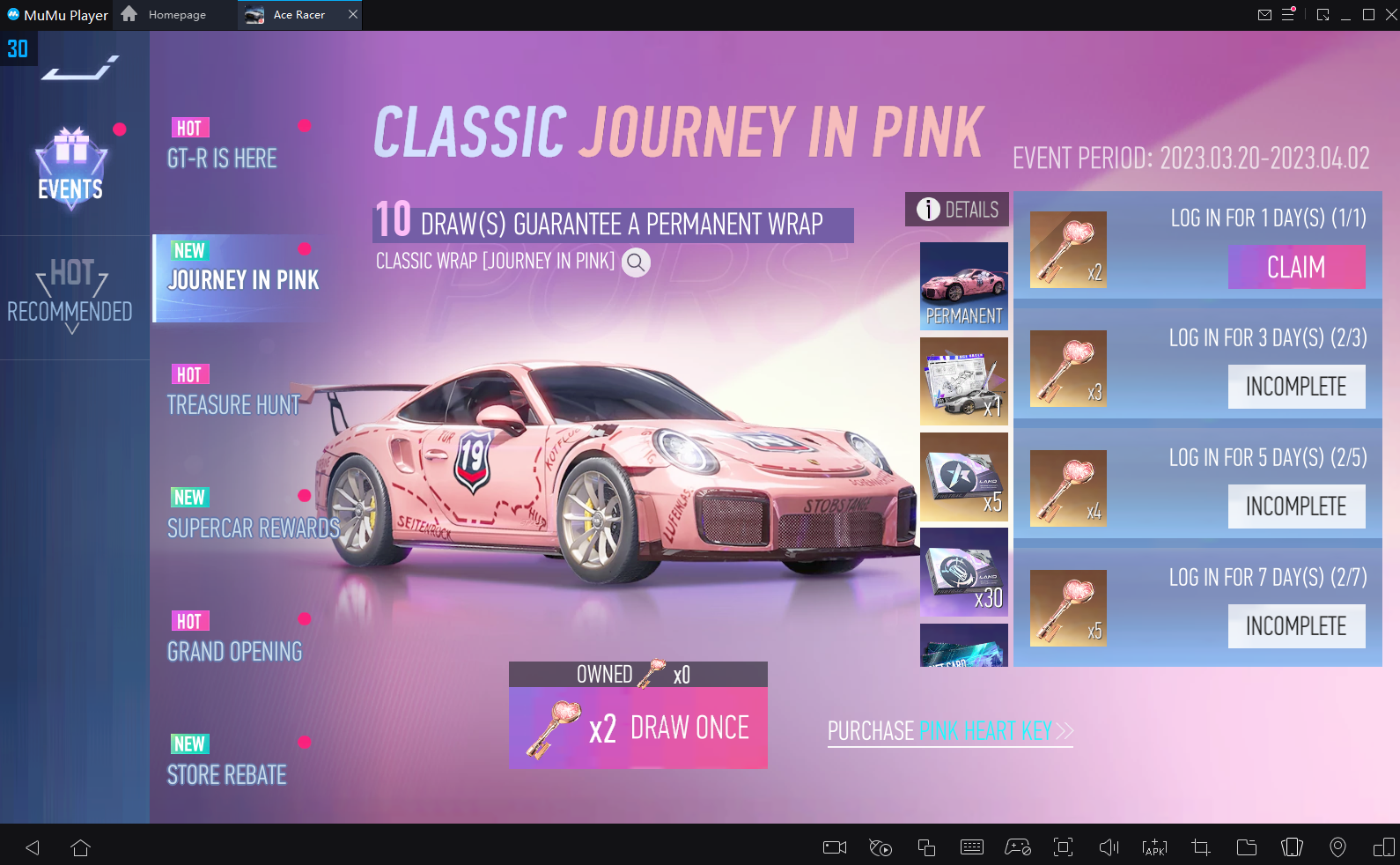 events ace racer